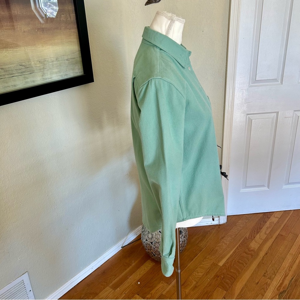 Pomp Proper Fit Green Twill Flannel in Women’s Small - Picture 7 of 9
